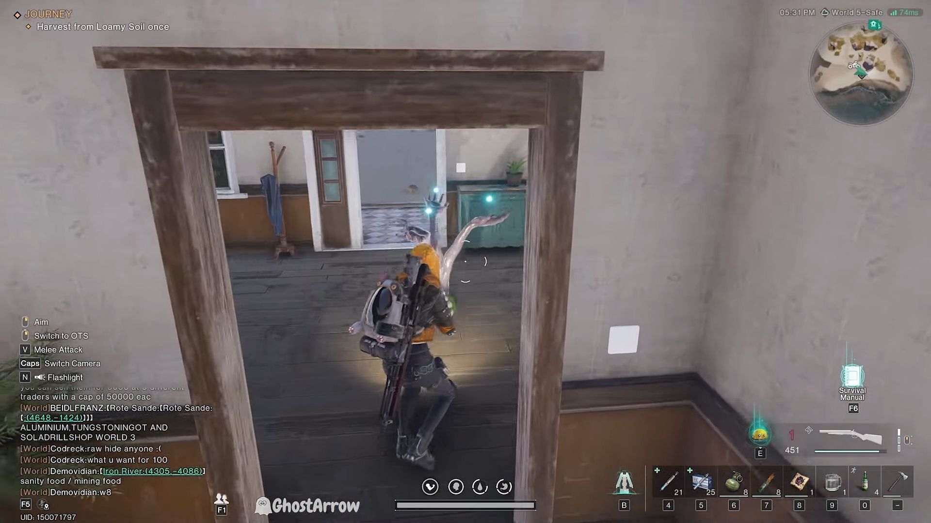 You need to shoot these three hands inside the house. (Image via Starry Studio || YouTube/@Ghost Arrow)