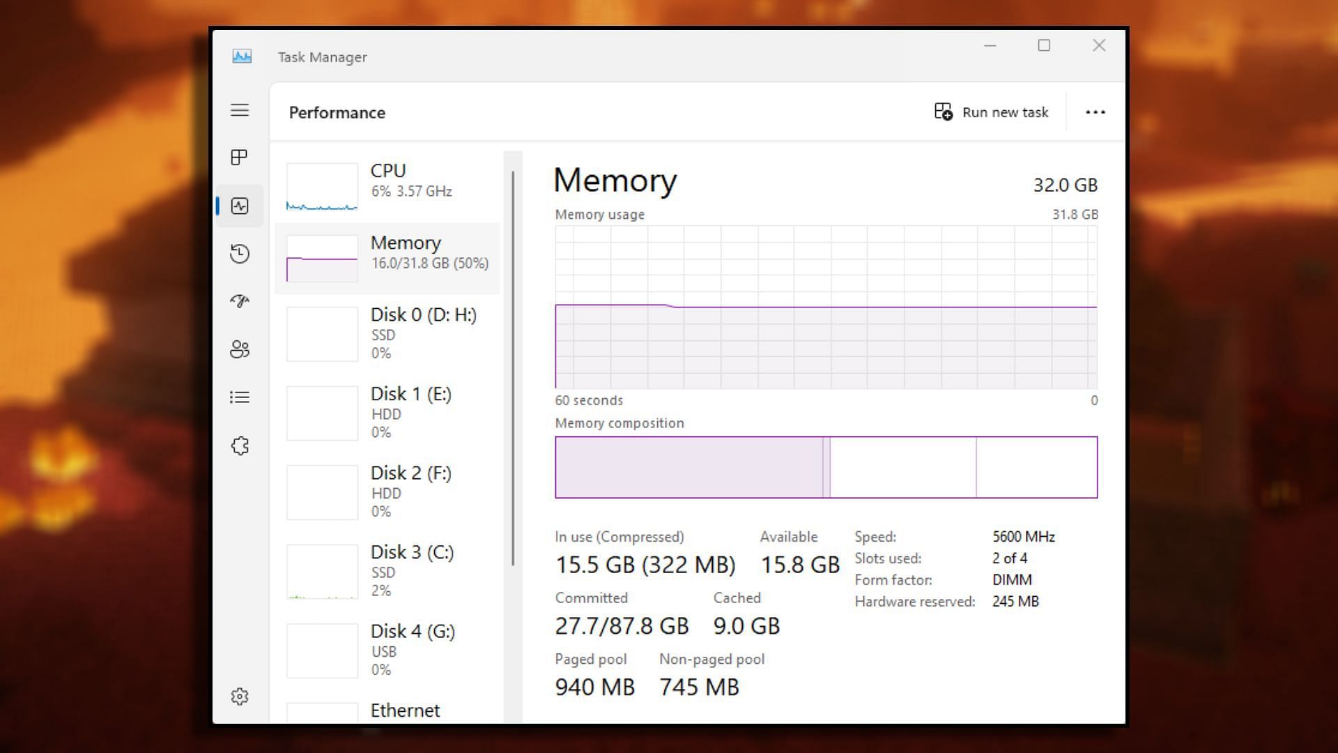 The task manager helps see which background processes are most problematic (Image via Mojang)