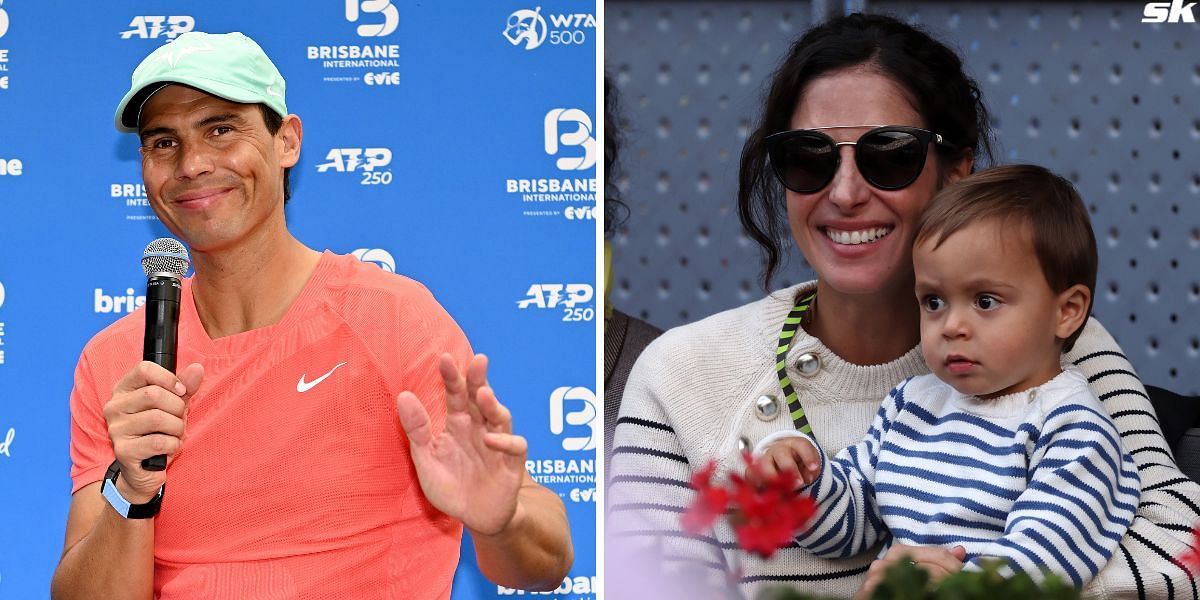 Rafael Nadal(L), his son and wife (Source: GETTY)