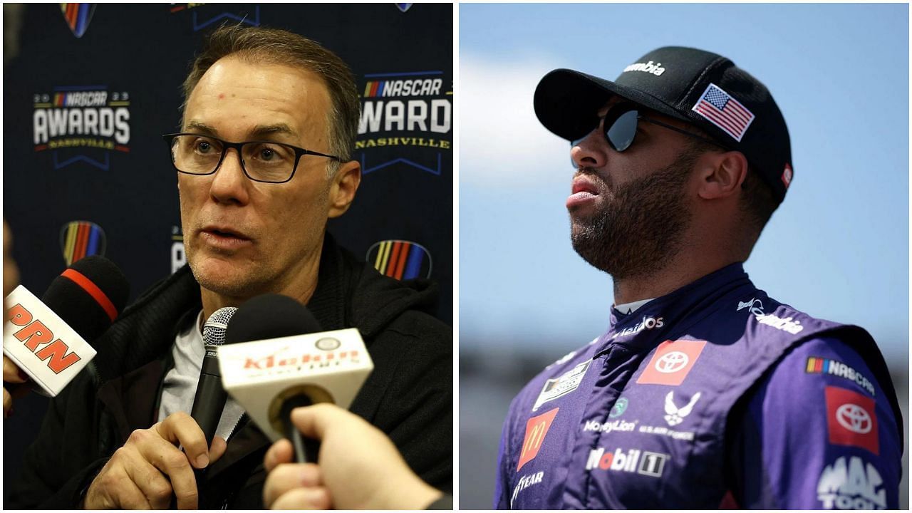 Kevin Harvick (L), Bubba Wallace (R)