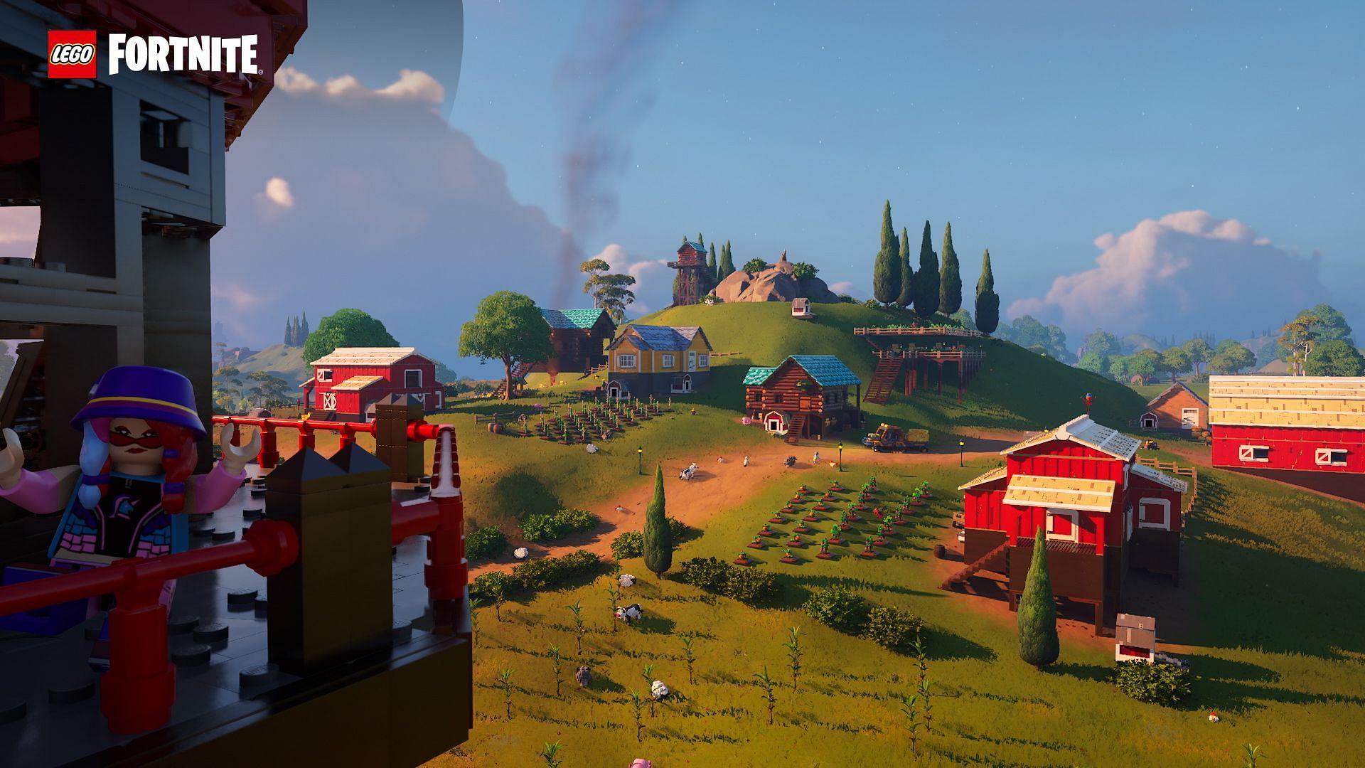 Growing crops in LEGO Fortnite (Image via Epic Games)