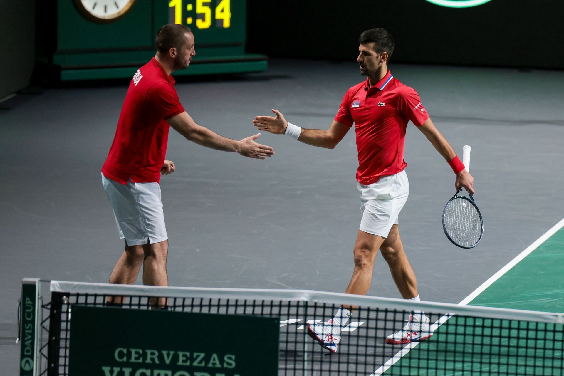 Viktor Troicki (L) with Novak Djokovic. (Getty)