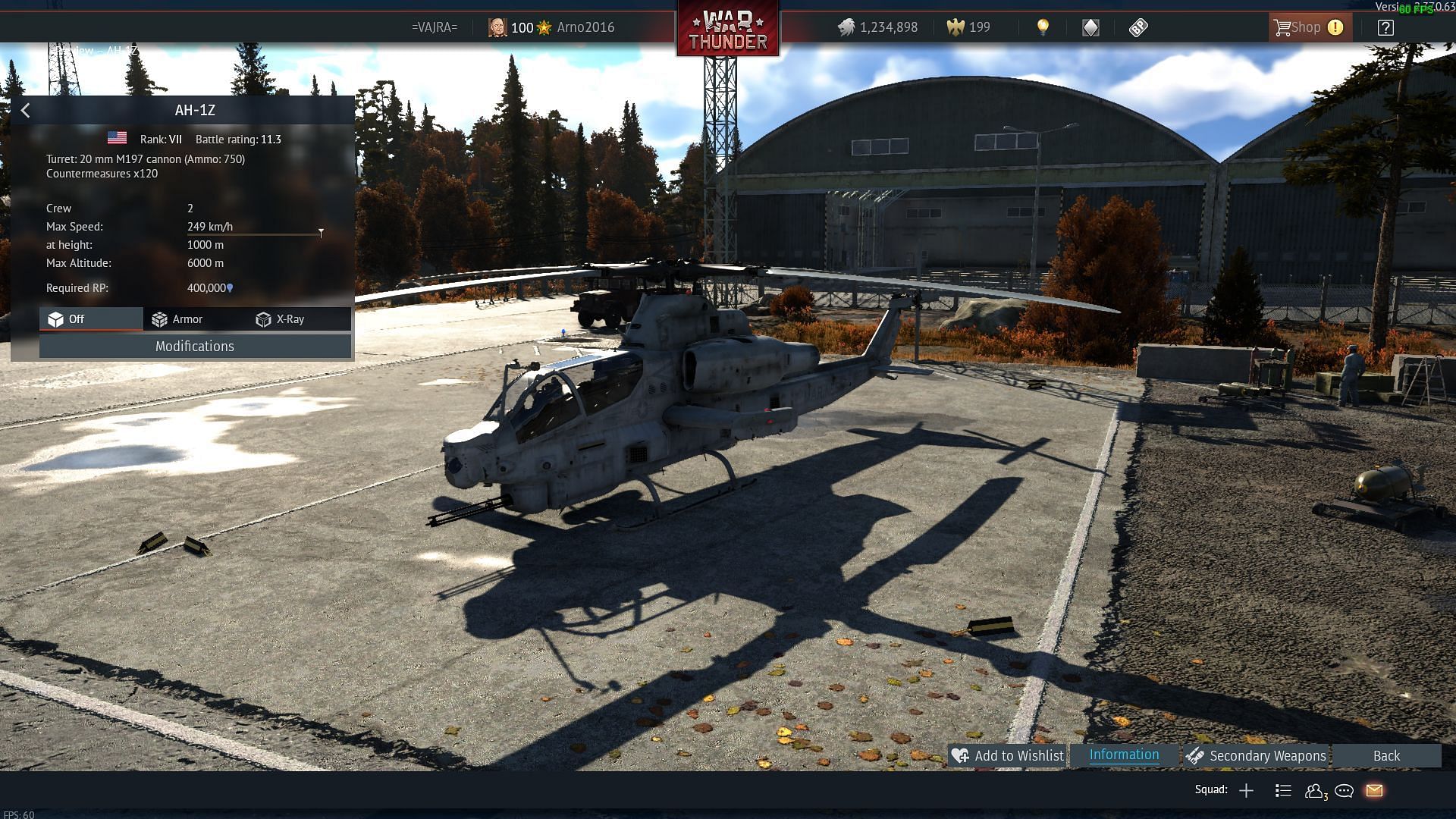 The AH-1Z in War Thunder (Image via Gaijin Entertainment)