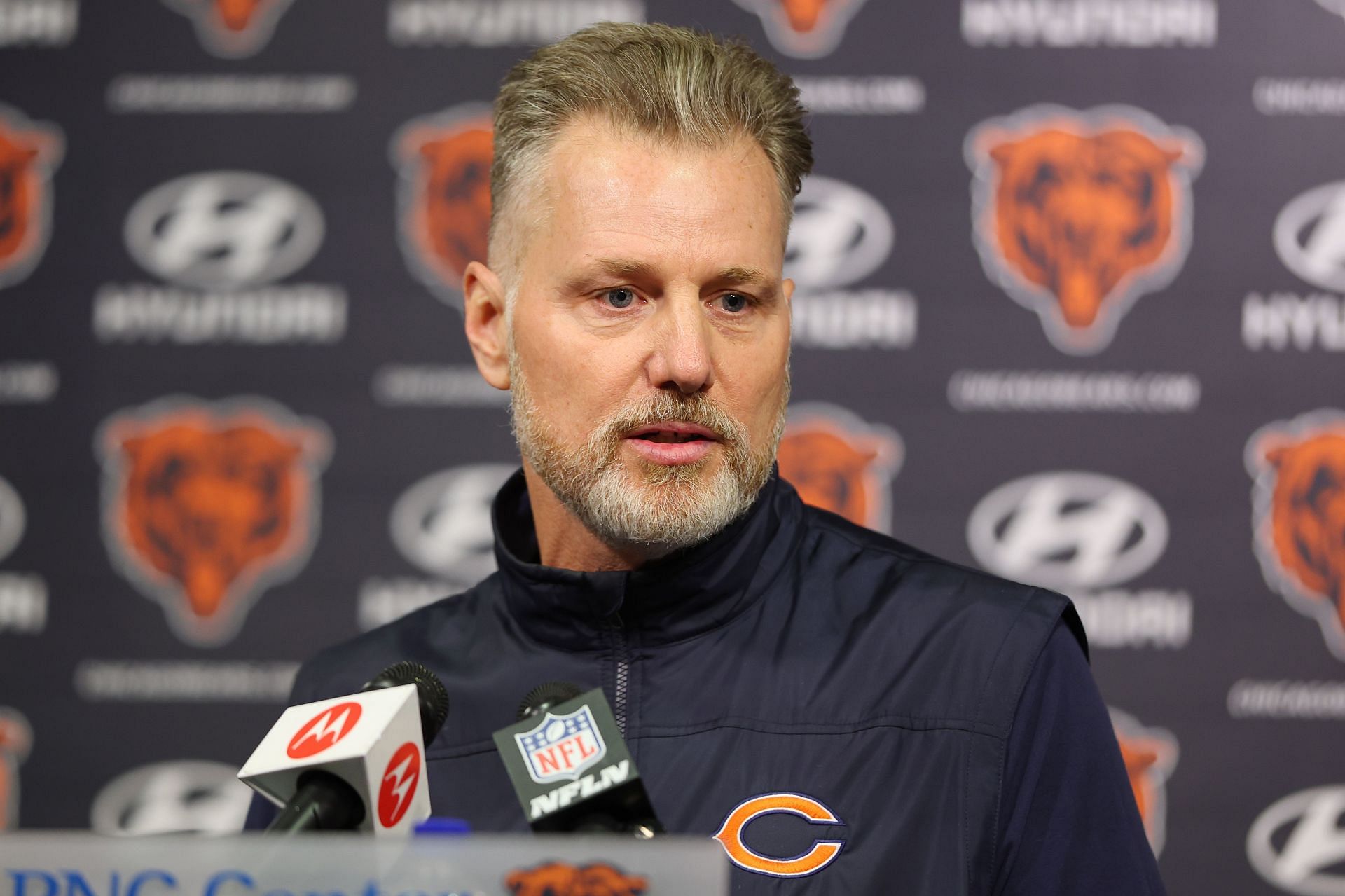 Matt Eberflus during Chicago Bears&#039; rookie minicamp