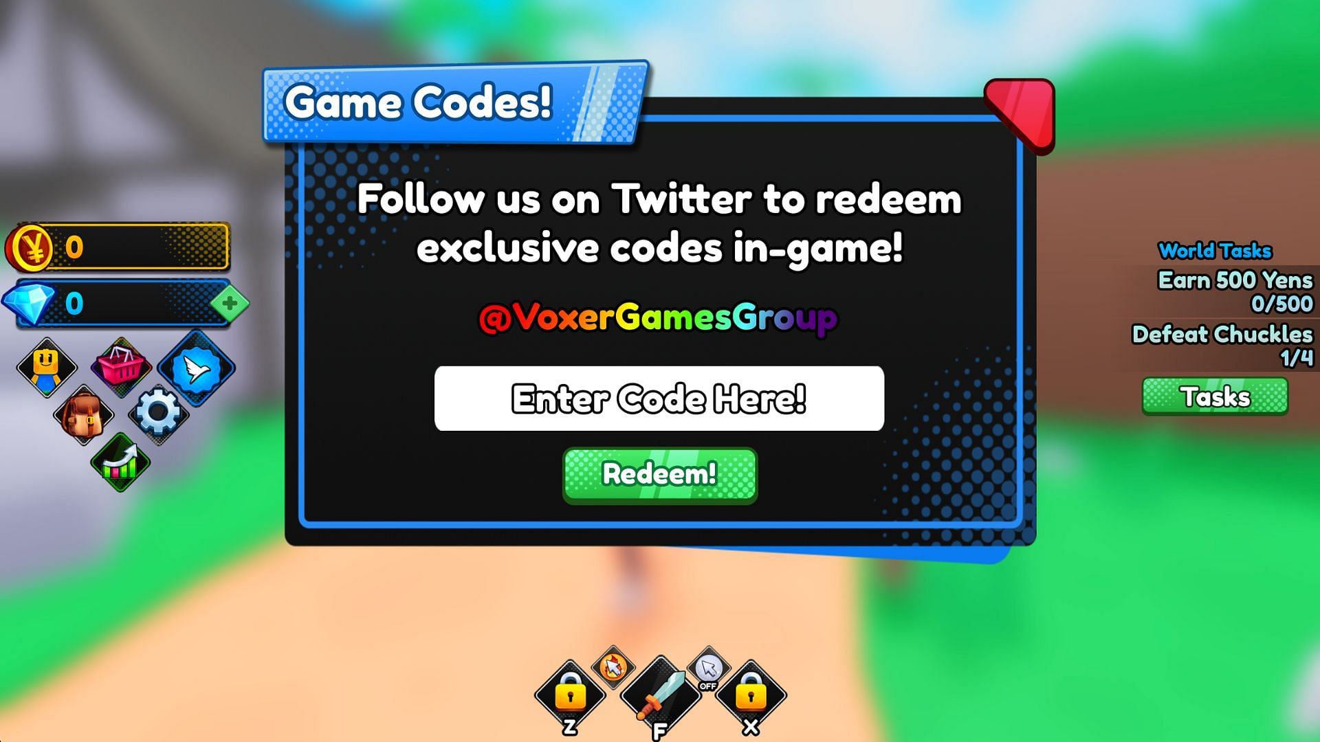 Redeem code here (Image via Roblox)