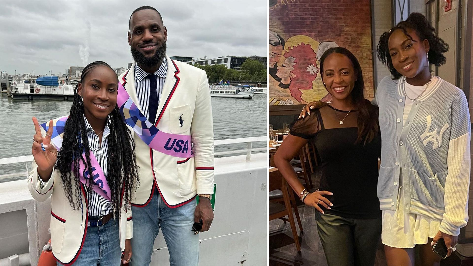 Coco Gauff, Lebron James, Candi Gauff. Right: @TEAMUSA, Left: @Candigauff. instagram