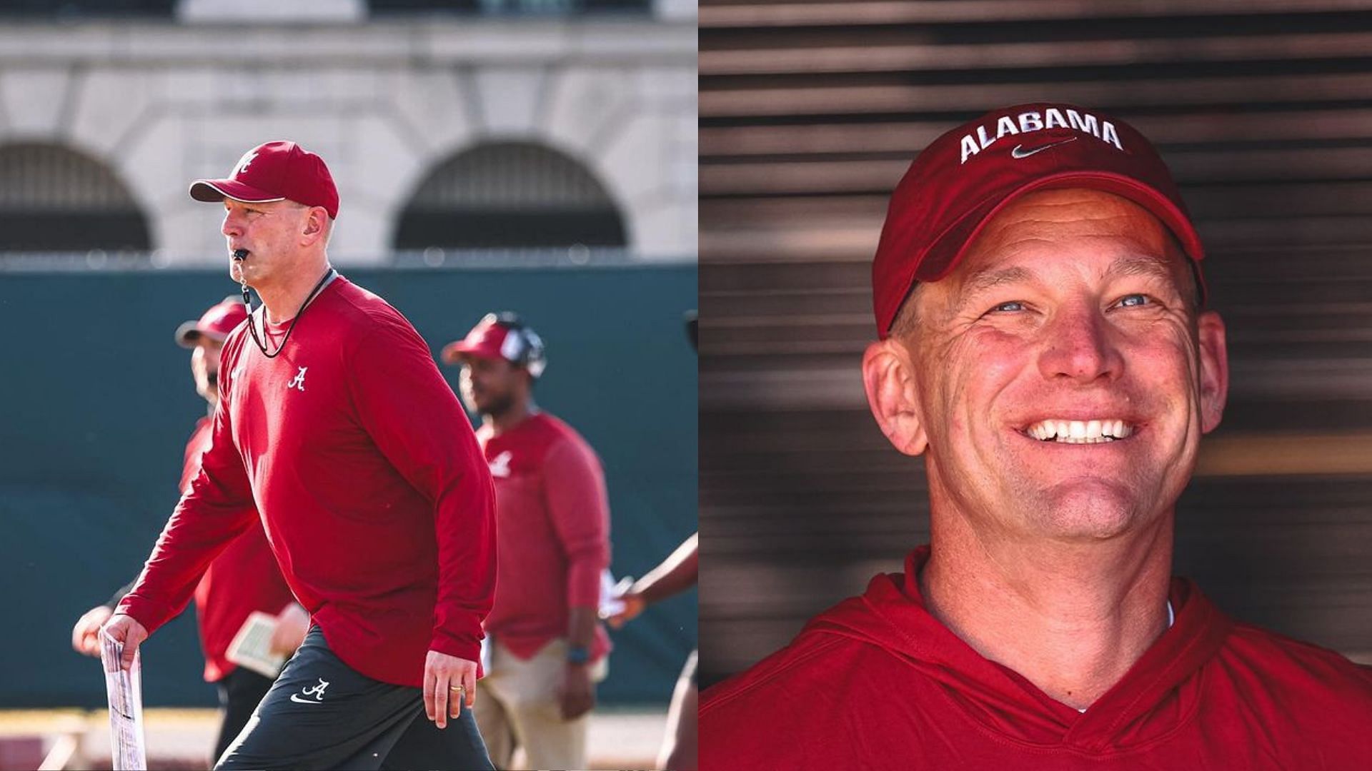 Kalen DoBoer at Alabama spring practise (Images via @alabamafbl)