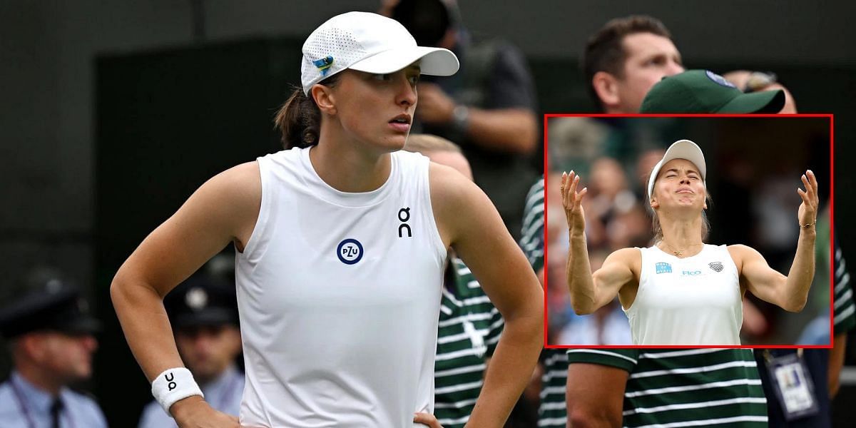 Iga Swiatek and Yulia Putintseva (inset). (Source: GETTY)