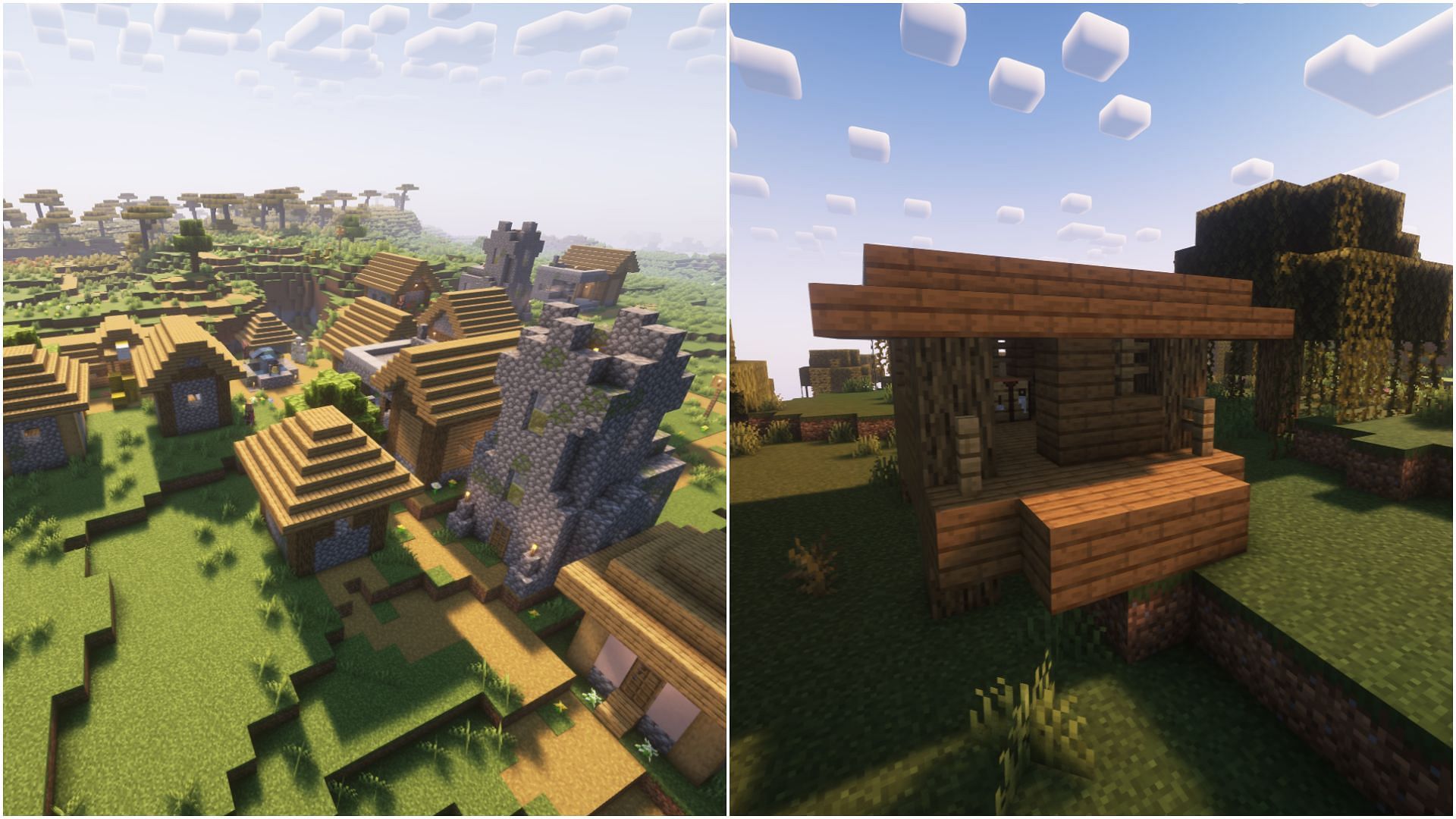 Cats can be found in villages and swamp huts (Image via Mojang Studios)