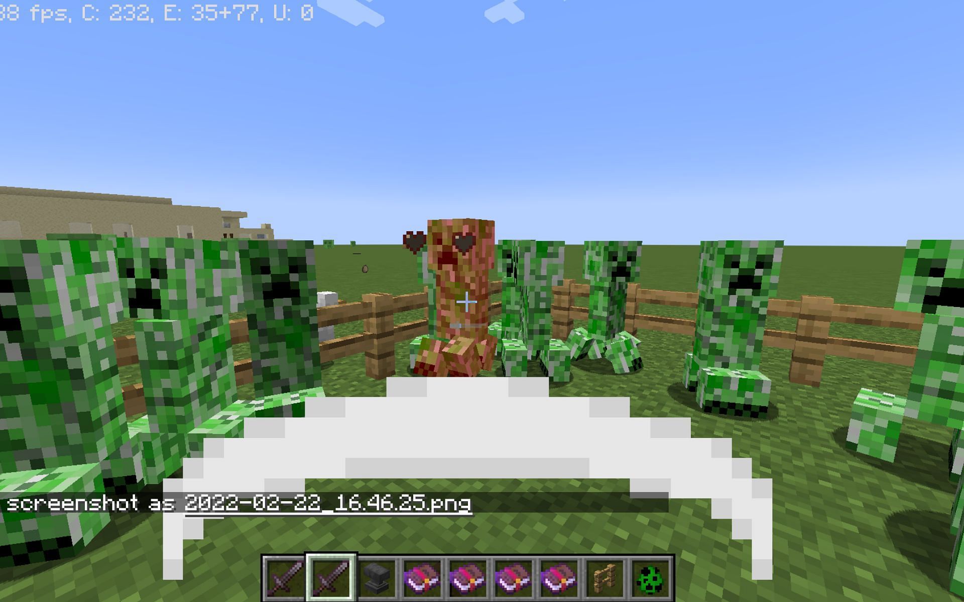 Sweeping Edge damages other mobs adjacent to the crosshair (Image via Mojang Studios)