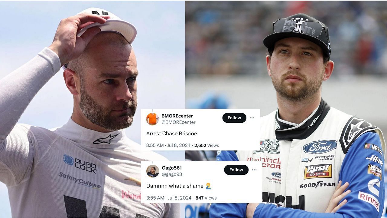 Fans reacted to Chase Briscoe clipping Shane van Gisbergen out of the Grant Park 165 on Sunday