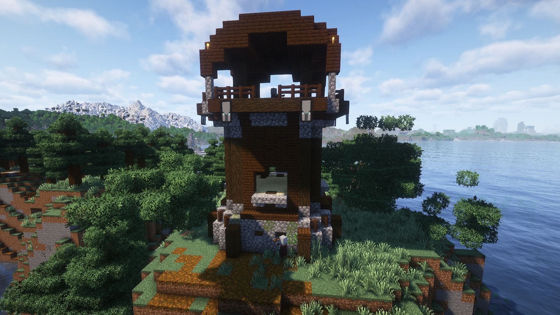 A random pillager outpost (Image via Mojang)