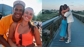 Vols' Christian Moore and GF Gracelyn Veitch pose in same colored swimsuits at exotic vacation: "I got bit by so many bugs"