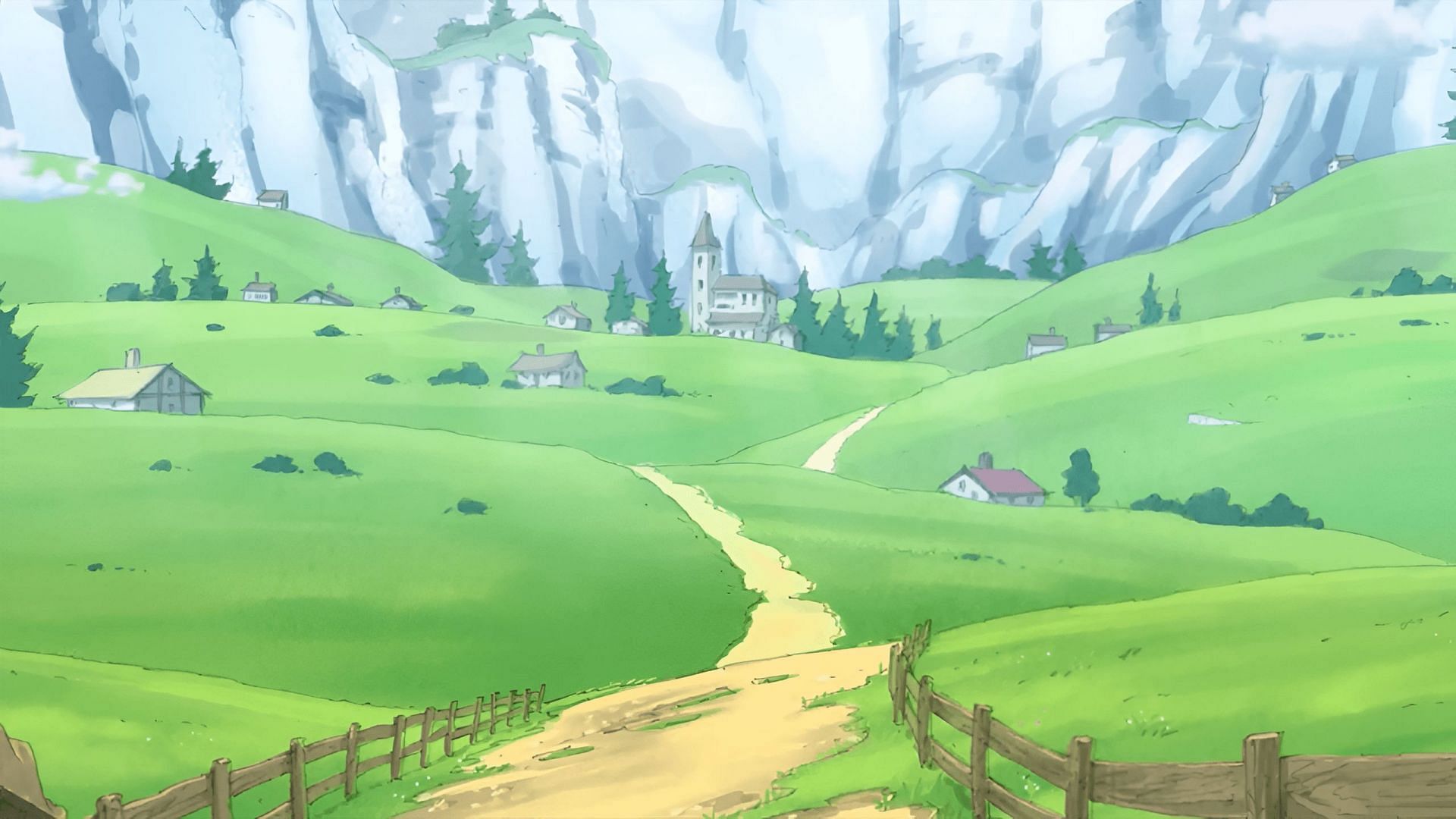 Sphinx Island as seen in the anime (Image via Toei Animation)