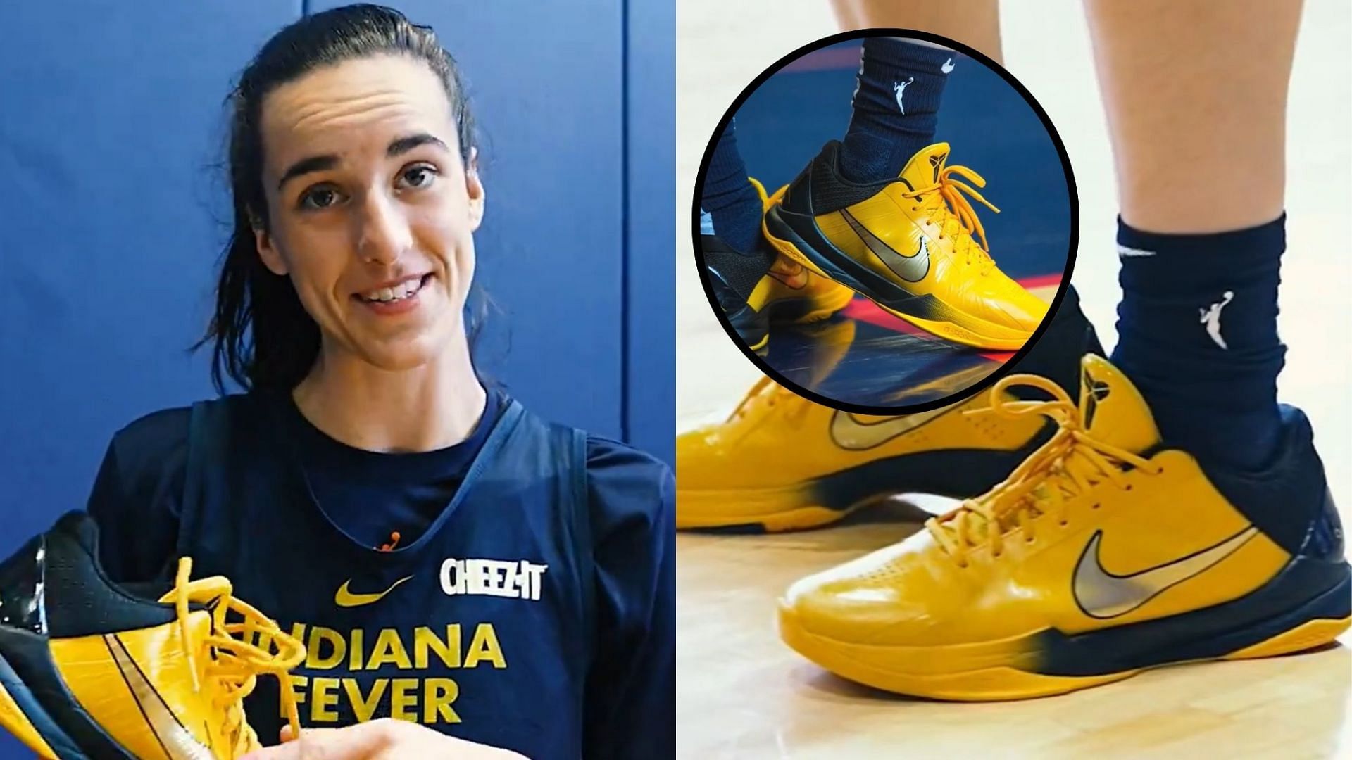 Caitlin Clark shows off her new Kobes (Photos from the Fever page on X)