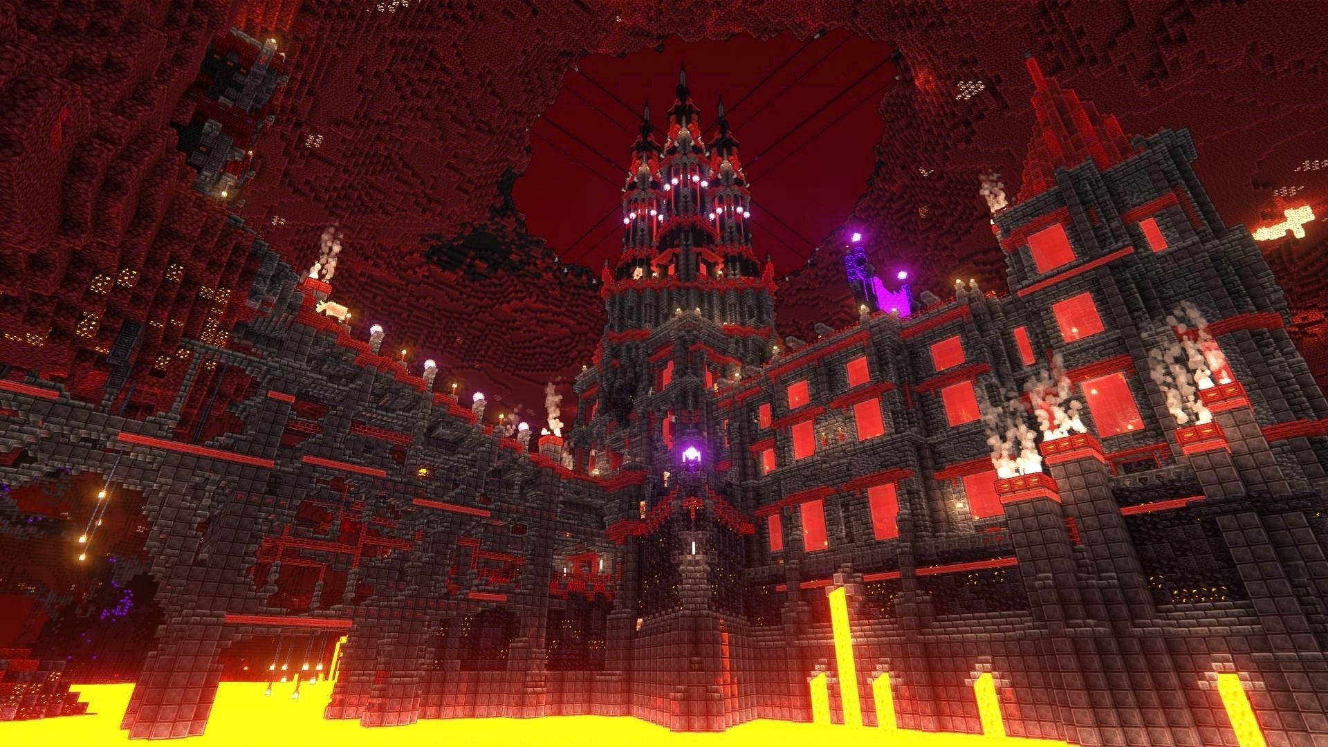 A large Nether castle (Image via dancsa222/Reddit)