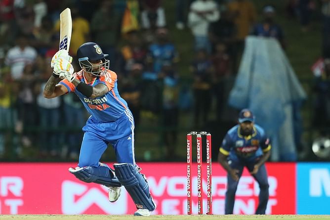 [Watch] Suryakumar Yadav smacks first ball of the super over for a boundary to seal victory in IND vs SL 3rd T20I