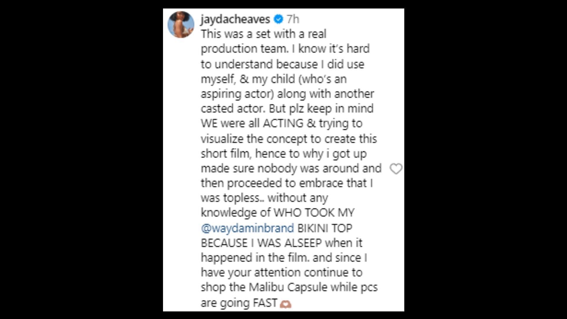 Another reply by Jayda (Image via Instagram/theshaderoom)