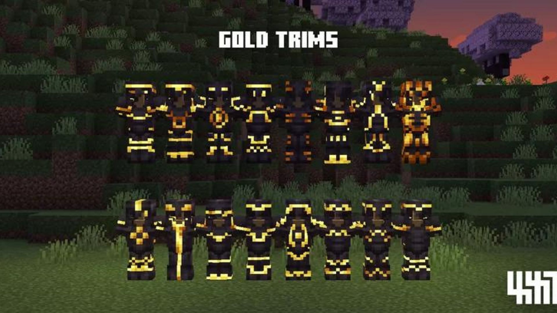 The gold glowing armor trim (Image via Planet Minecraft)