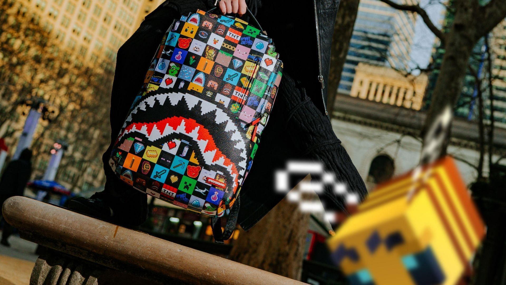 The bag features different mobs from the game (Image via Sprayground)