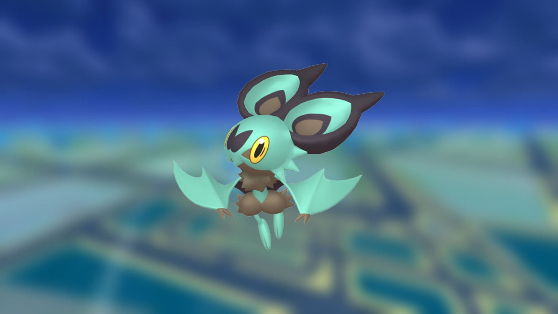 Shiny Noibat&#039;s black, brown, and green color scheme makes the creature feel a bit grungier, which fits with its evolutionary line (Image via The Pokemon Company)