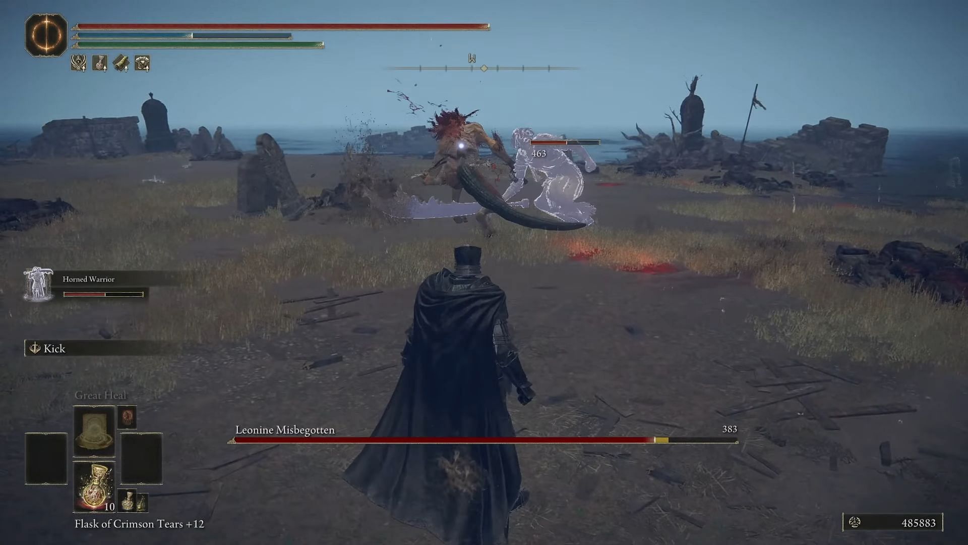 Horned Warrior can go toe to toe with almost any enemy in Elden Ring Shadow of the Erdtree (Image via FromSoftware || YouTube/maceer)