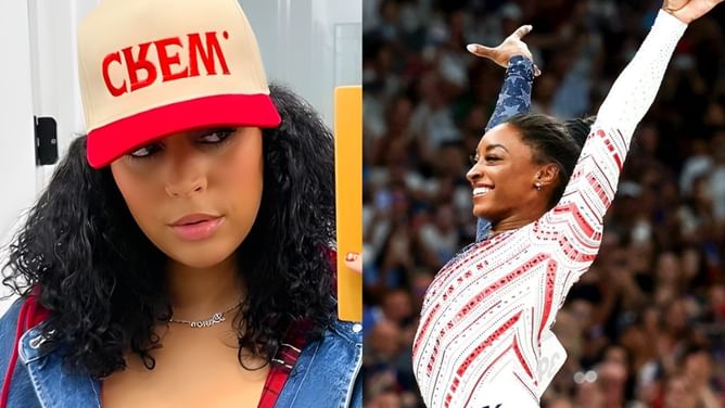 "I cried watching this" - Steph Curry's sister reacts with emotion after Simone Biles wins gold for Team USA