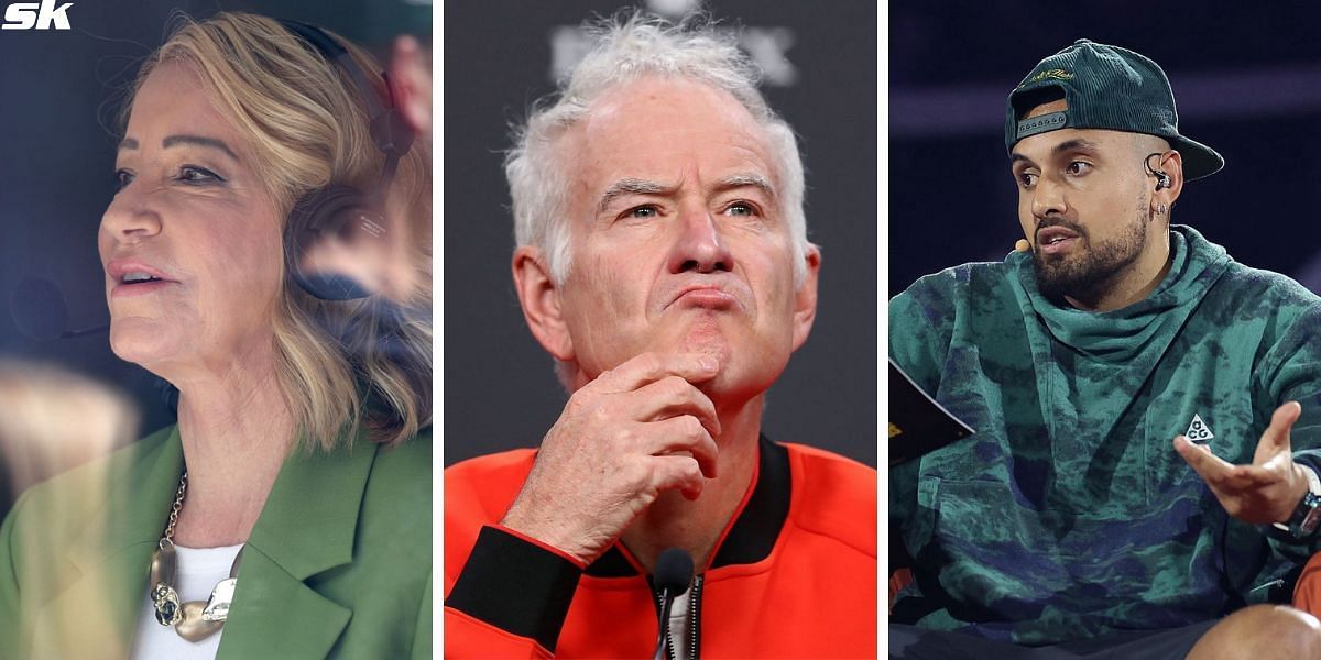 Chris Evert (L), John McEnroe, and Nick Kyrgios (R) | Source: Getty