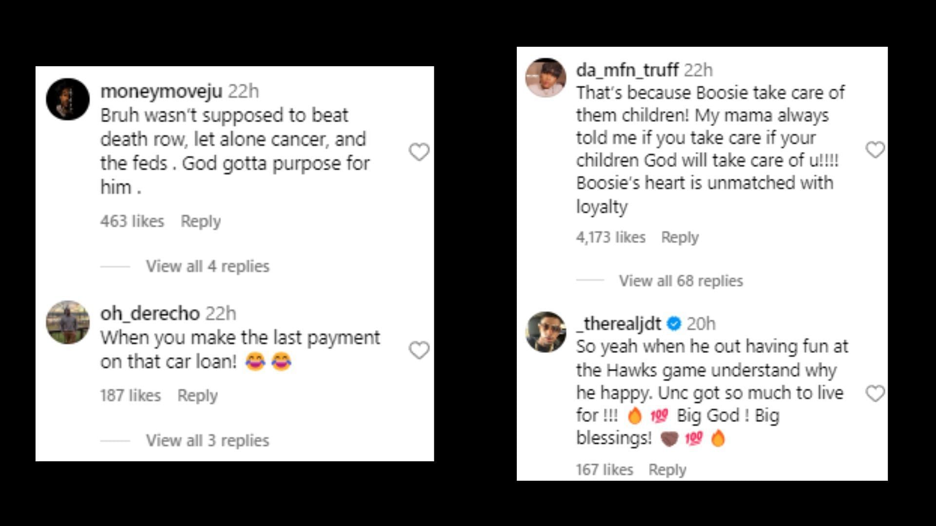 Reactions posted in the comments section (Image via Instagram/theshaderoom)