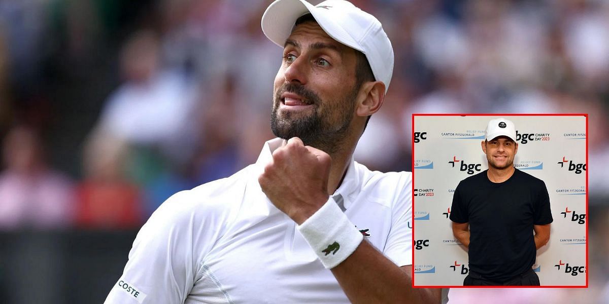 Novak Djokovic and Andy Roddick (inset). (Source: GETTY)