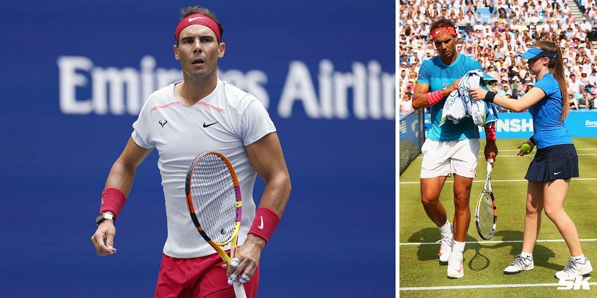 Rafael Nadal(L), Nadal with a ball kid (Source: GETTY)