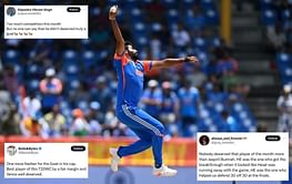 "Indian team ka Kohinoor" - Fans erupt as Jasprit Bumrah wins ICC Player of the Month award for June