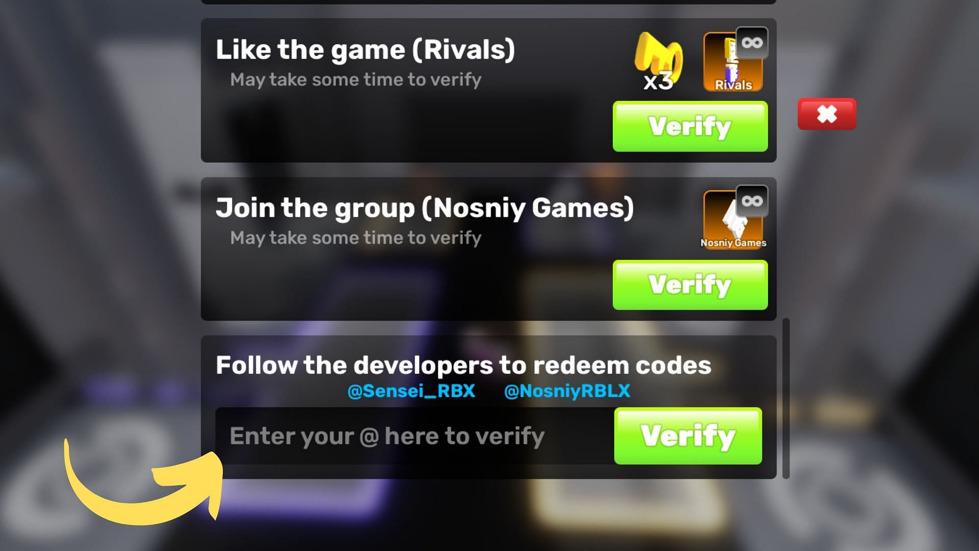 Redeem codes in Rivals (Image via Roblox || Sportskeeda)