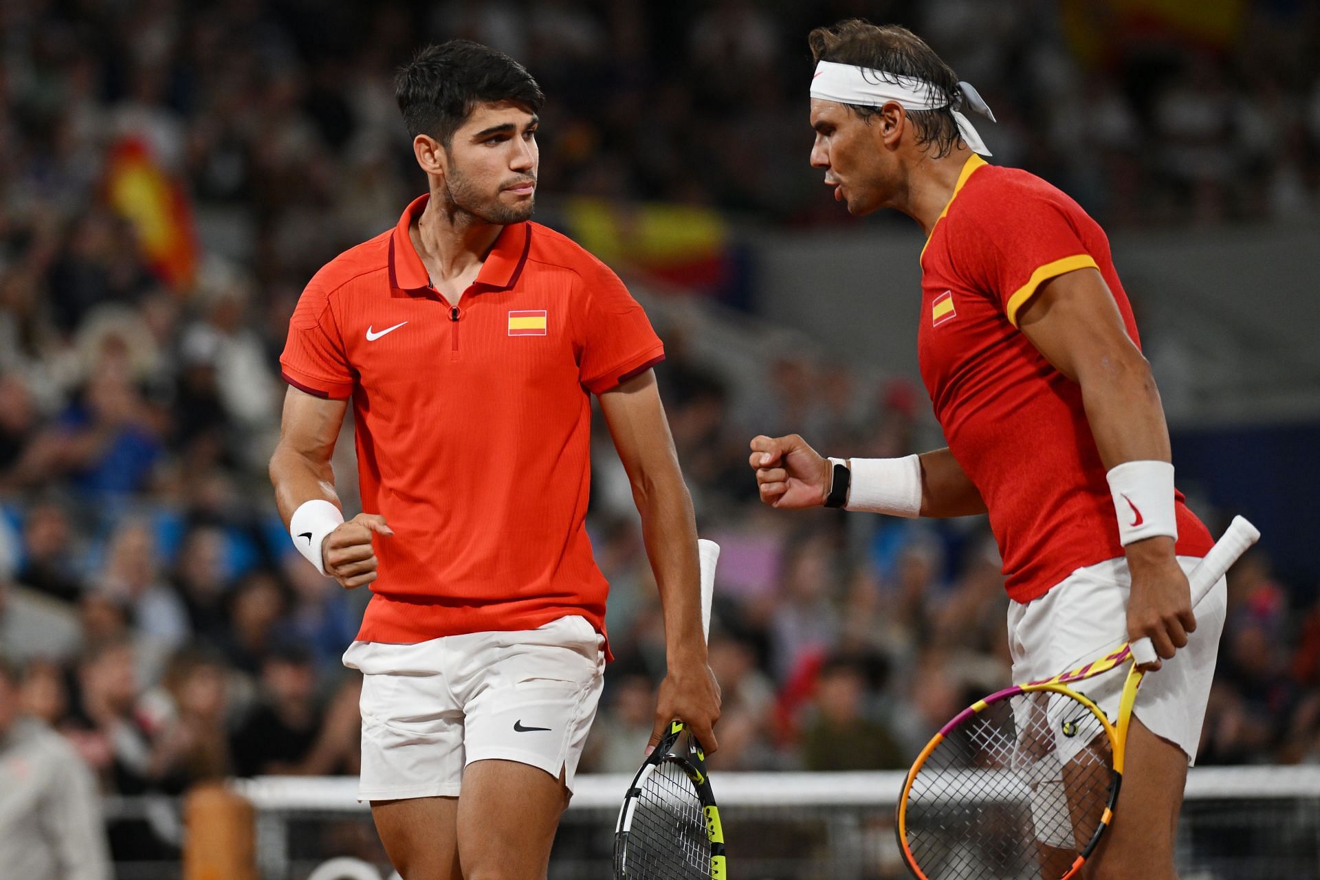 The veteran (R) is chasing a second gold in men&#039;s doubles with Carlos Alcaraz - Source: Getty