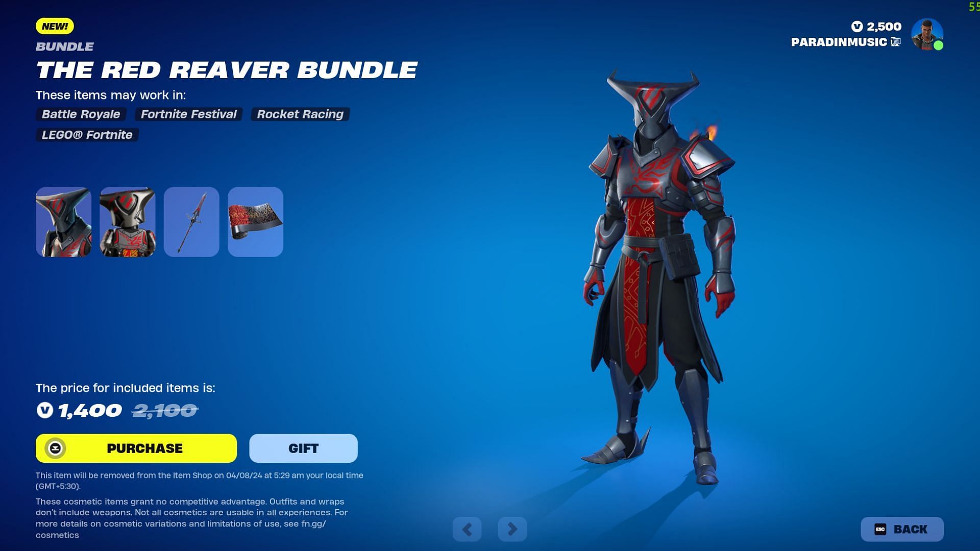 You can purchase the Bos Obsidian skin as part of the bundle or separately (Image via Epic Games)