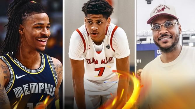 "Going crazzzyyyyy" - Carmelo Anthony's ex-wife La La Anthony hyped as son Kiyan drops 26 points in front of dad and Ja Morant