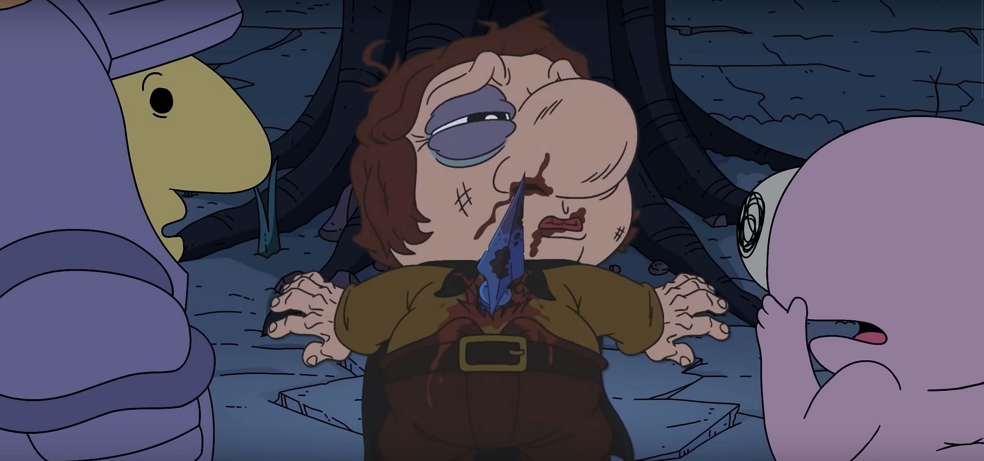 Mip ended up dying during a fight between Charlie and Pim. (Image via Adult Swim)