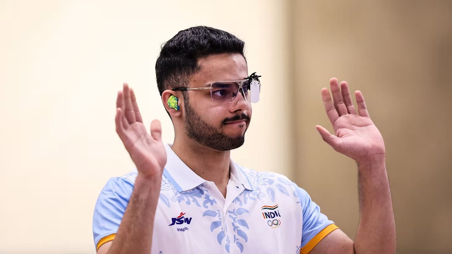 Vijayveer Sidhu is one of the two shooters in 25m rapid fire pistol event at Paris 2024. (Image via Asian Games offical website)