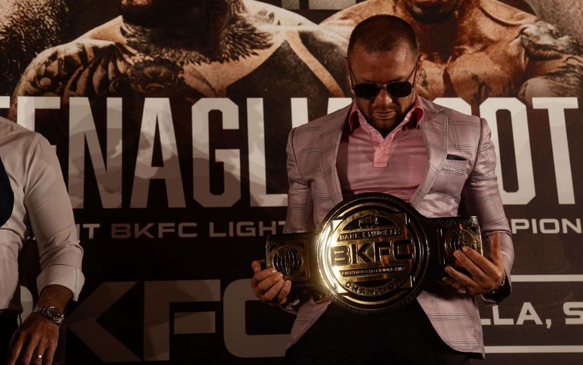 McGregor with the BKFC lightweight belt [Image courtesy: @thenotoriousmma on Instagram]