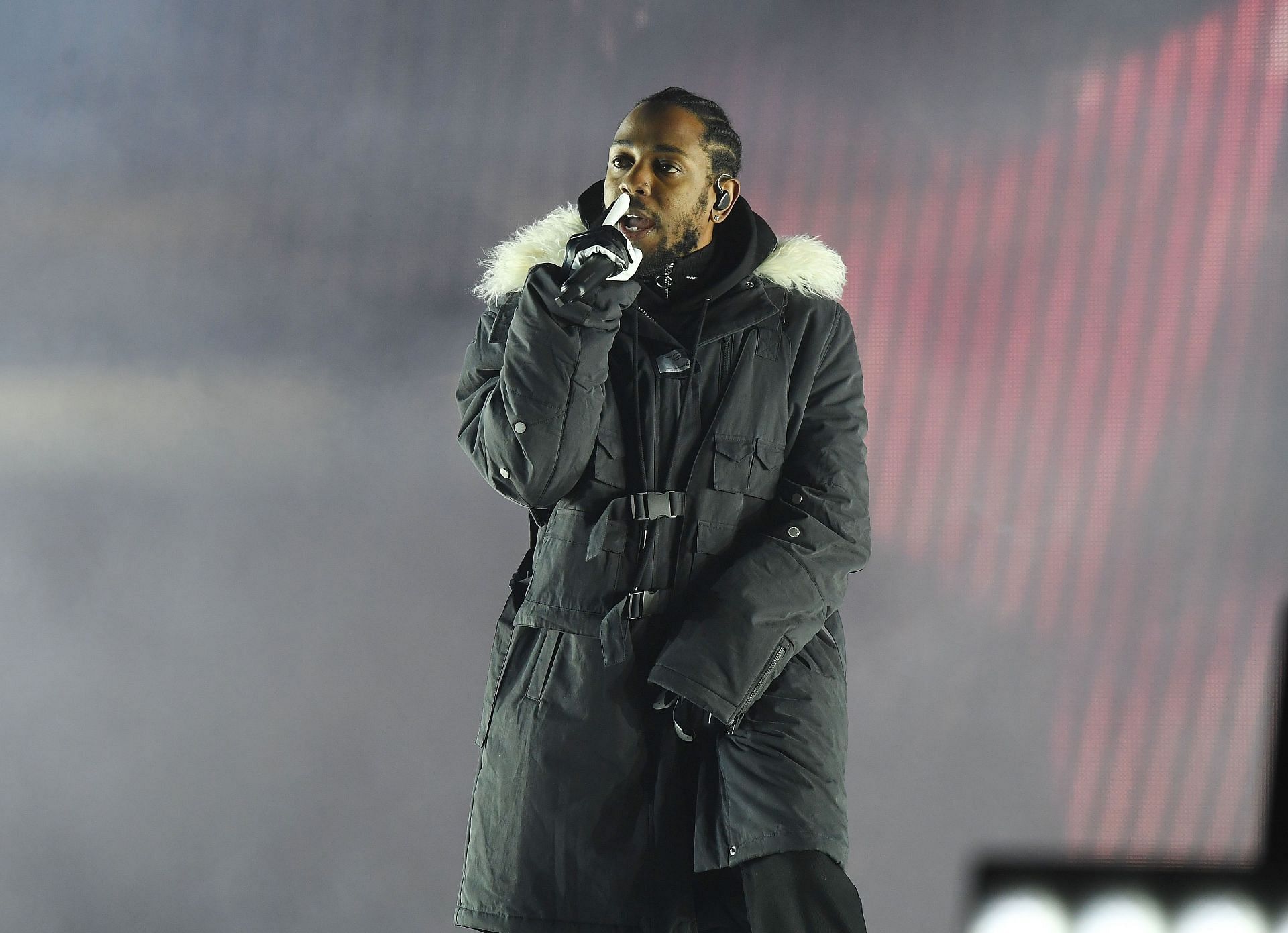 Kendrick Lamar Performs During Halftime For The 2018 College Football Playoff National Championship Game (Photo by Paras Griffin/Getty Images)