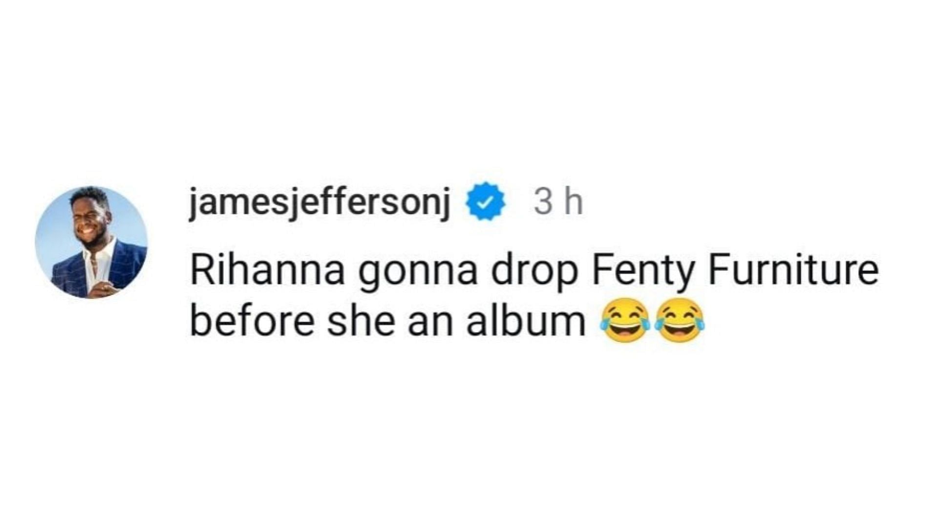 A fan makes fun of Riri for asking GloRilla about her album drop. (Image via Instagram/jamesjeffersonj)