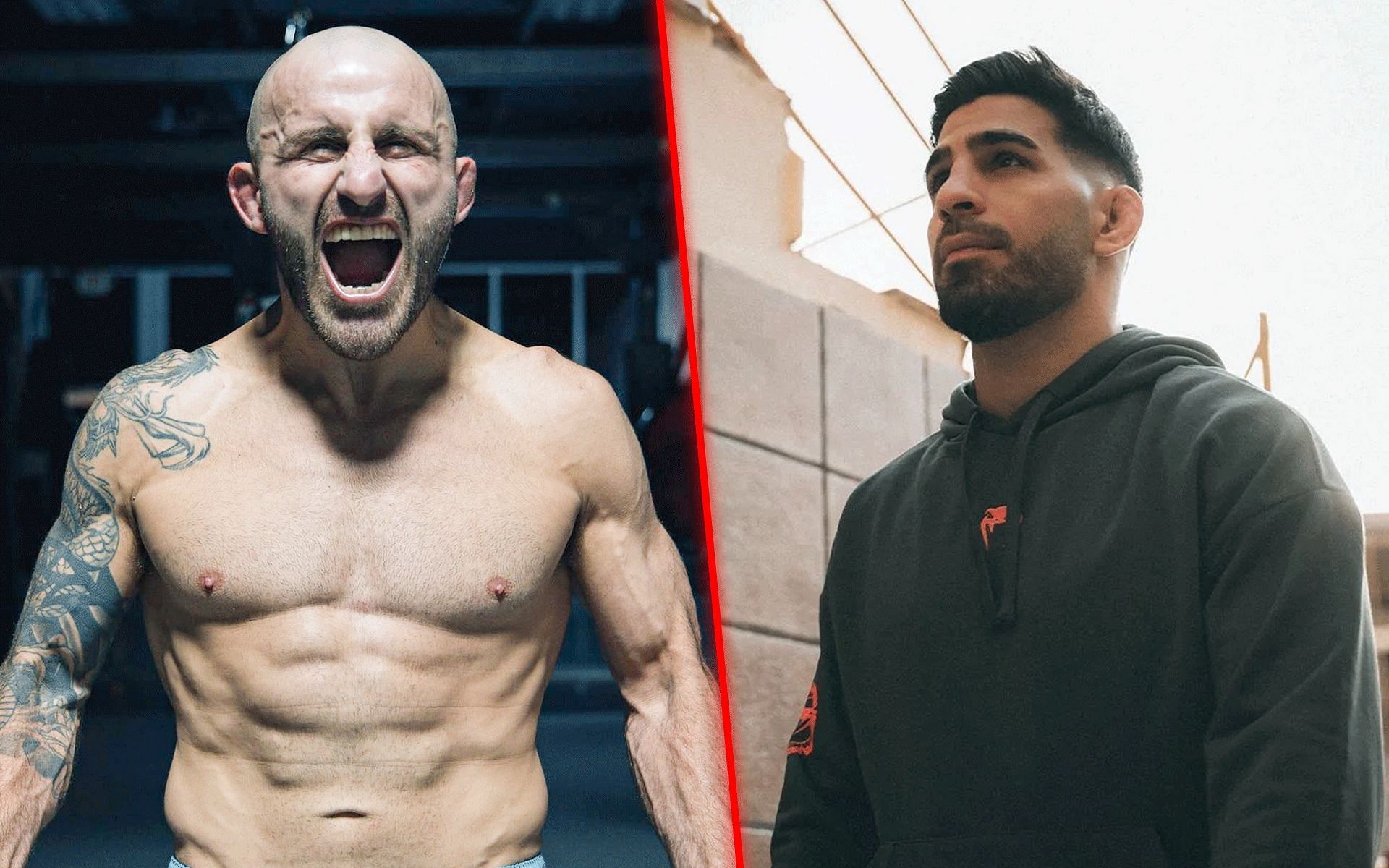 Alexander Volkanovski (left) and Ilia Topuria (right) previously clashed in a high-profile title showdown, with Topuria emerging victorious [Images courtesy: @alexvolkanovski and @iliatopuria on Instagram]