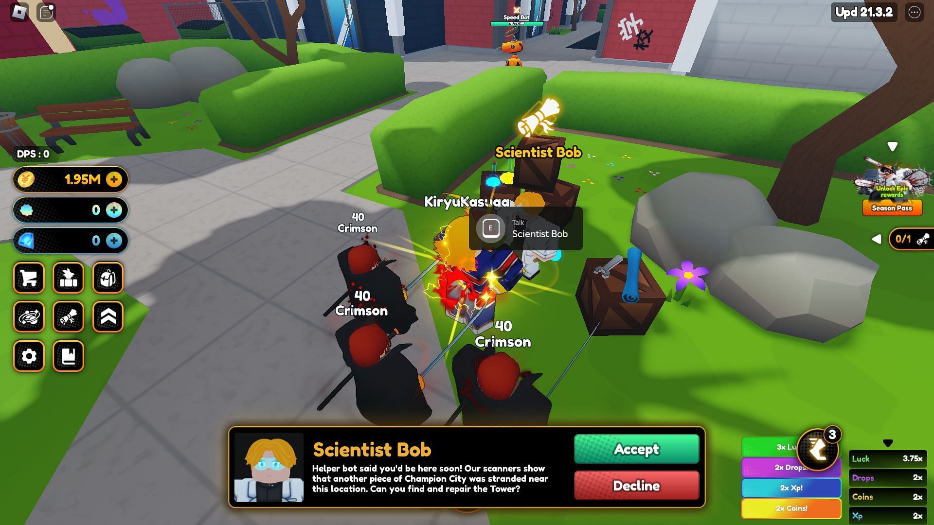 Accepting The Tower quest (Image via Roblox)