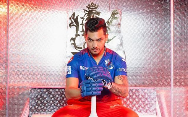 Anuj Rawat in the Royal Challengers Bengaluru jersey (Image Credits: Anuj Rawat&rsquo;s Instagram)