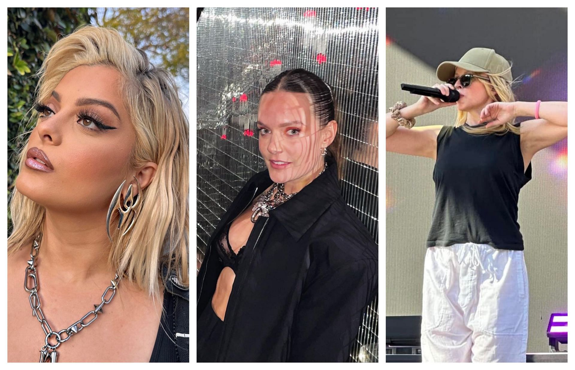 (From Left to Right) Bebe Rexha, Tove Lo and Kylie Minogue (Image via official Facebook @Bebe Rexha, photo by @kennyjamez/Image via official Facebook @Tove Lo and Image via official Facebook @Kylie Minogue)