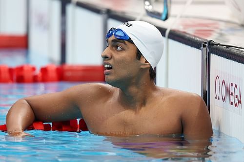 Srihari Nataraj in action at the Tokyo Olympics