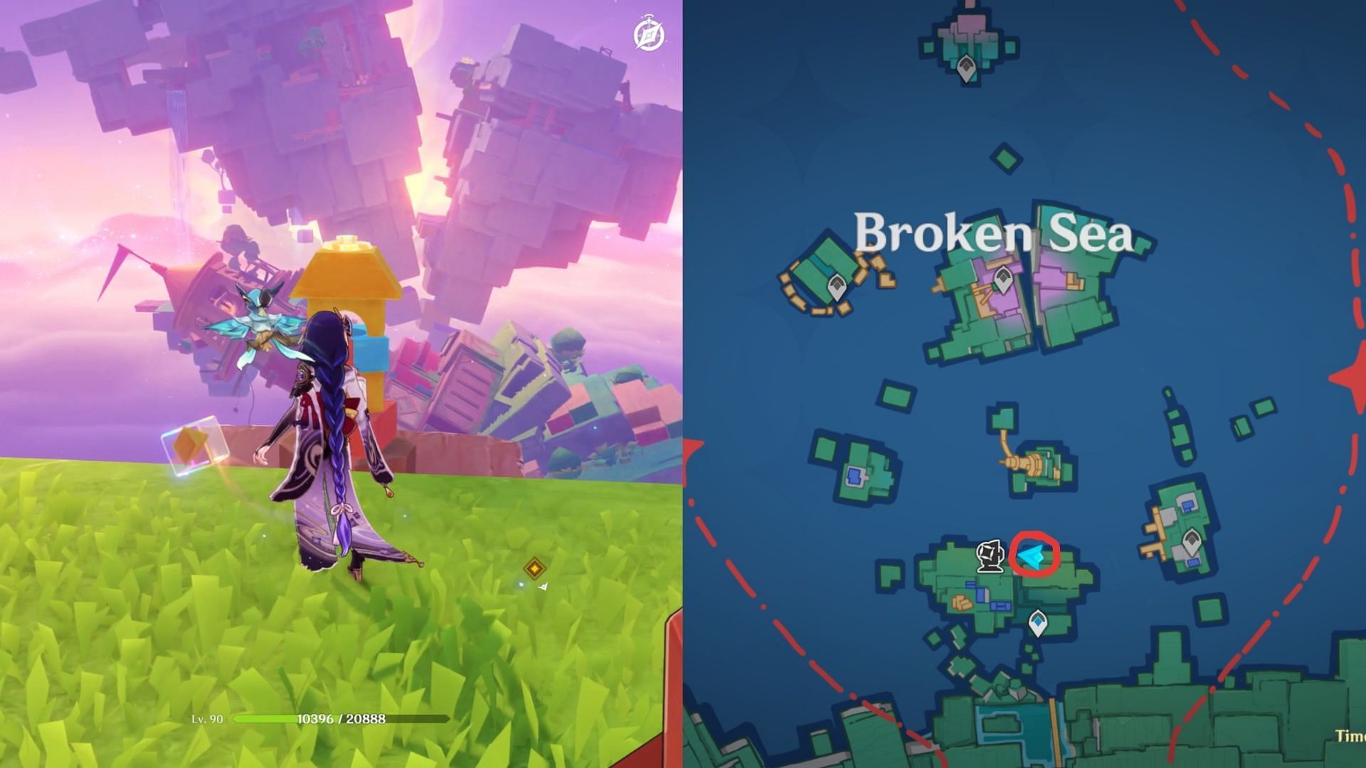 Puzzle #1 in Broken Sea (Image via HoYoverse)