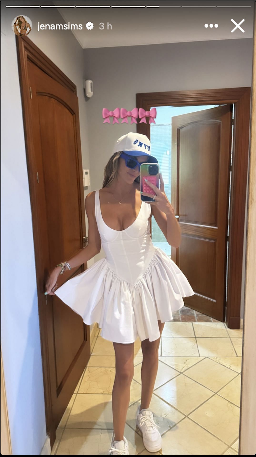 Brooks Koepka’s wife Jena Sims turns heads in $297 white dress during ...