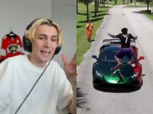 xQc says IShowSpeed's viral clip of him jumping over Ronaldo-themed Lamborghini is "fake"