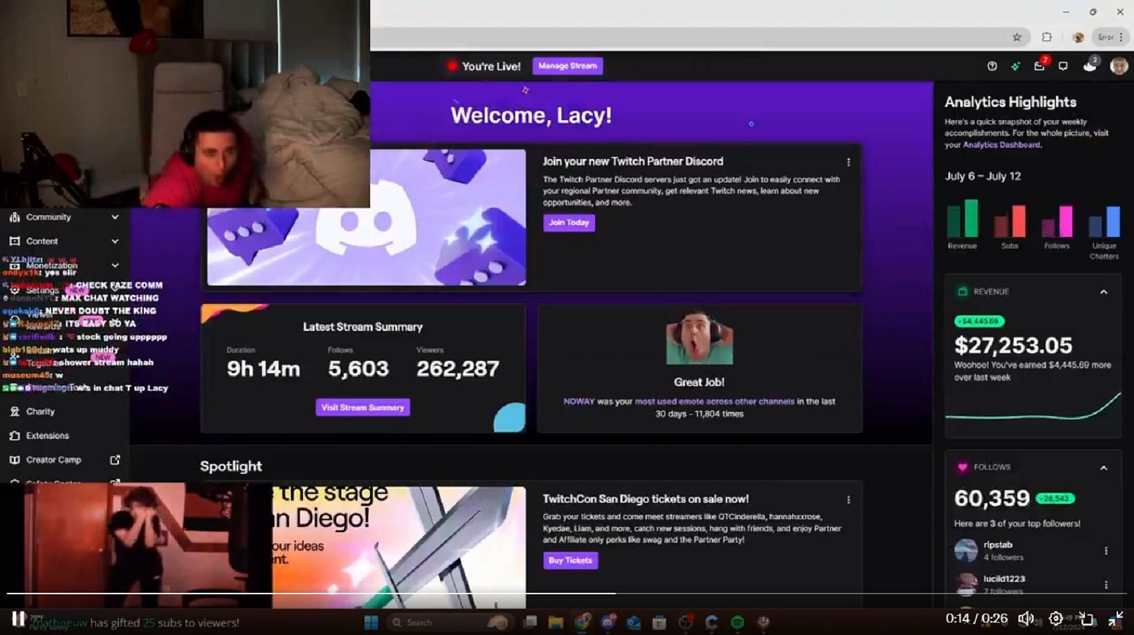 FaZe Lacy accidentally showcases his Twitch dashboard, reveals earning ...